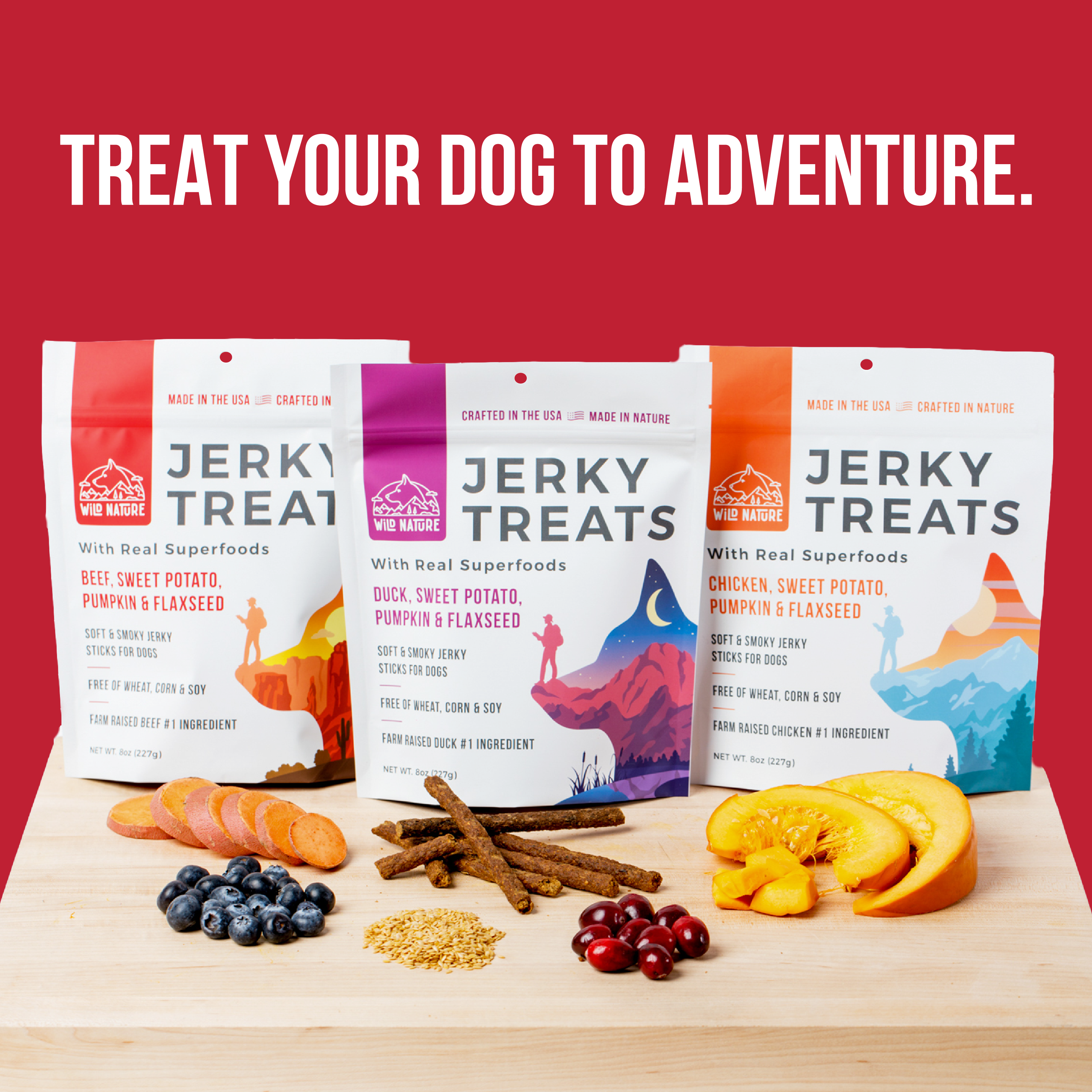 Wild Ranger Beef & Superfoods Jerky Dog Treats (8oz) U3