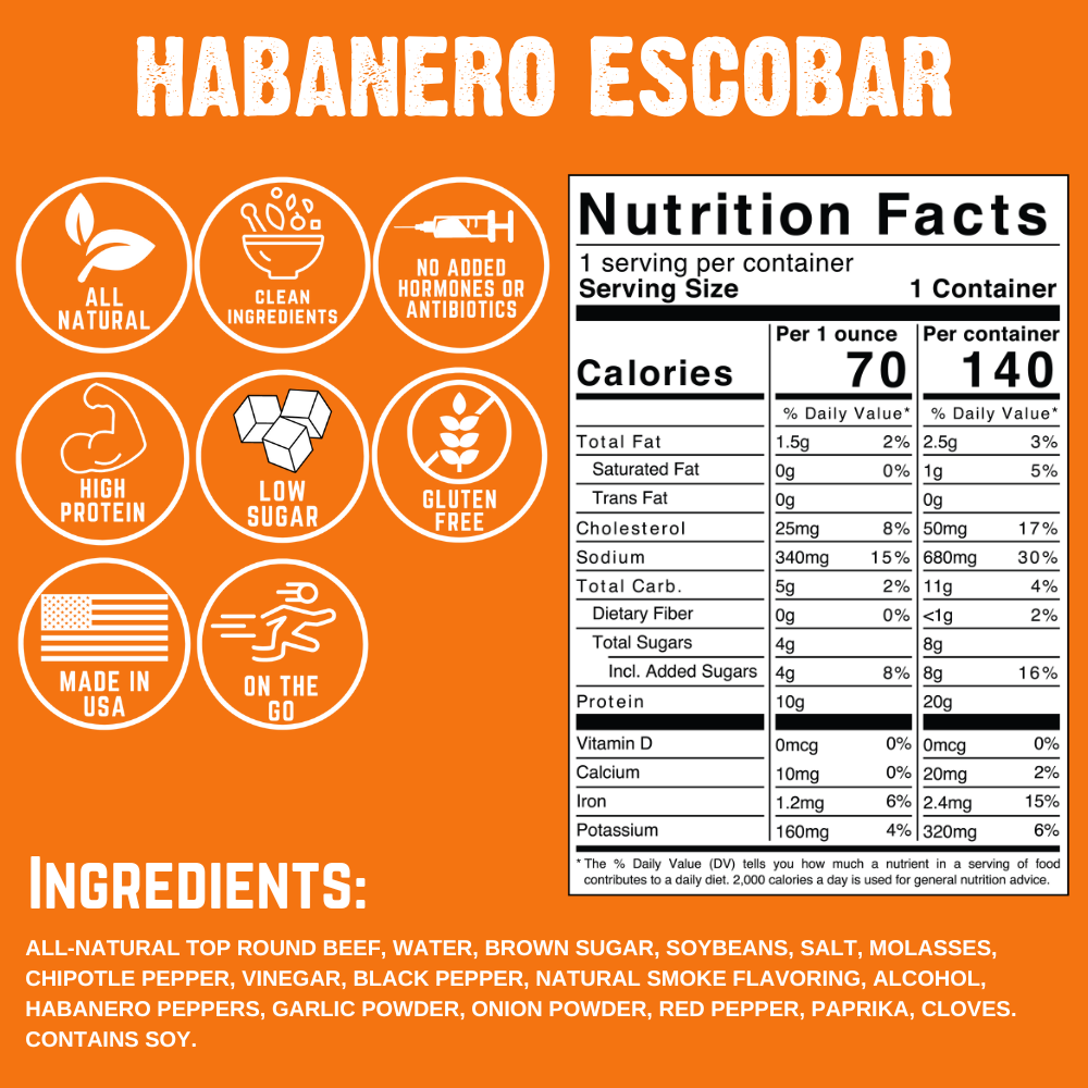 Habanero Escobar Beef Jerky (8-pack) D2