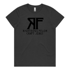 Women's Faded Black & Black Logo T-Shirt I1