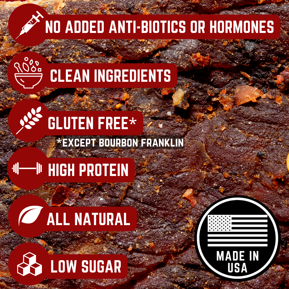 Righteous Felon Premium Beef Jerky Protein Pack | 8 Meat Snacks T0